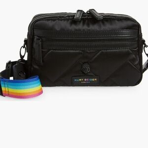Kurt Geiger Black Quilted Bag with Rainbow Strap